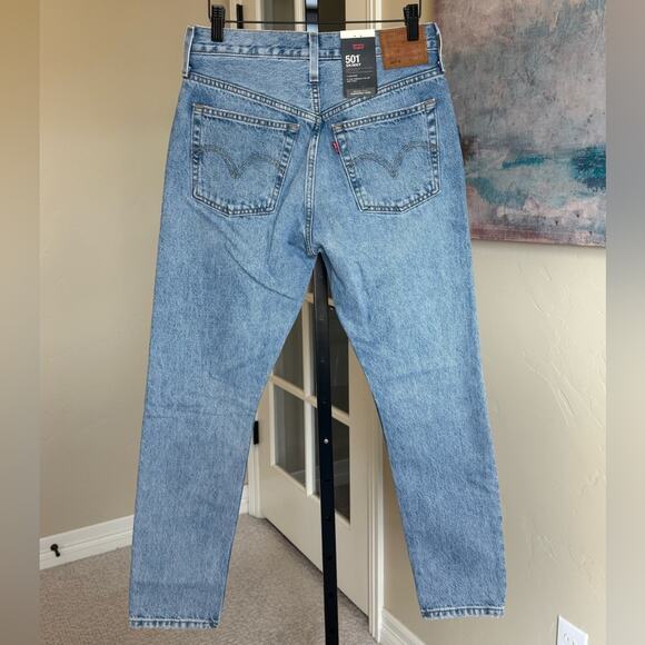 Levis Premium 501 Skinny Womens Distressed Blue Denim Jeans 26 x 28 NWT Ankle - Picture 4 of 5